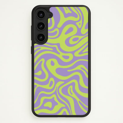 Green And Purple Waves Pattern  - Psychedelic Phone Case for Galaxy S23