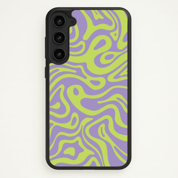 Green And Purple Waves Pattern  - Psychedelic Phone Case for Galaxy S23