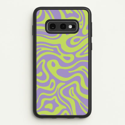Green And Purple Waves Pattern  - Psychedelic Phone Case for Galaxy S10e
