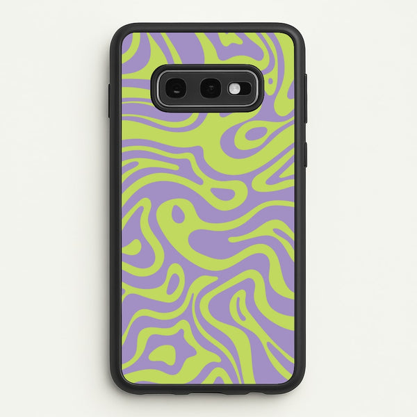 Green And Purple Waves Pattern  - Psychedelic Phone Case for Galaxy S10e