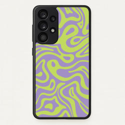 Green And Purple Waves Pattern  - Psychedelic Phone Case for Galaxy A53