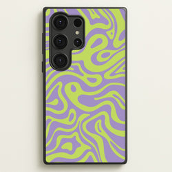 Green And Purple Waves Pattern  - Psychedelic Phone Case for Galaxy S25 Ultra