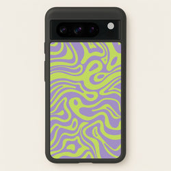Green And Purple Waves Pattern  - Psychedelic Phone Case for Google Pixel 8 Pro