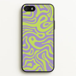 Green And Purple Waves Pattern  - Psychedelic Phone Case for iPhone 5 / 5s / SE 2016
