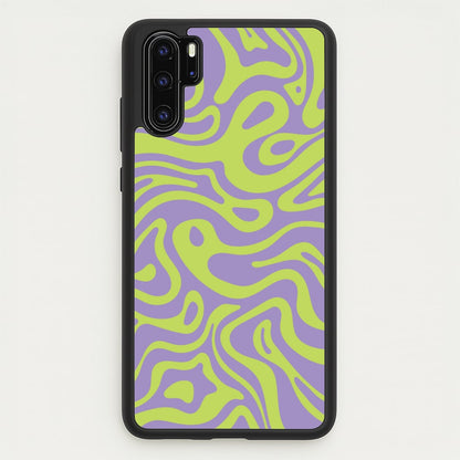 Green And Purple Waves Pattern  - Psychedelic Phone Case for Huawei P30 Pro