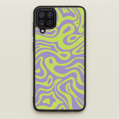 Green And Purple Waves Pattern  - Psychedelic Phone Case for Galaxy A12