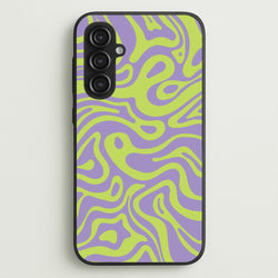 Green And Purple Waves Pattern  - Psychedelic Phone Case for Galaxy S23FE