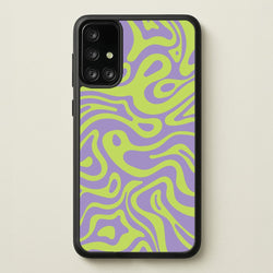 Green And Purple Waves Pattern  - Psychedelic Phone Case for Galaxy A71