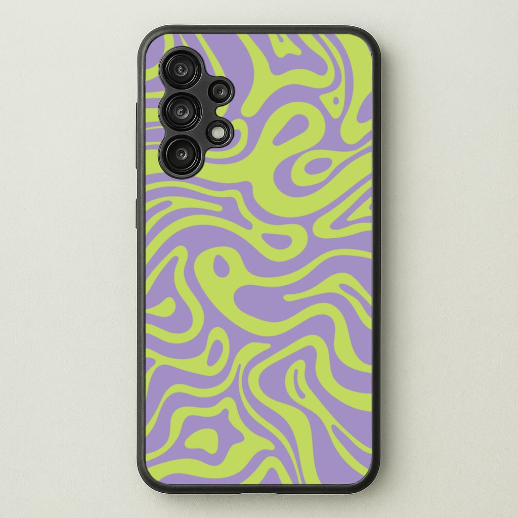 Green And Purple Waves Pattern  - Psychedelic Phone Case for Galaxy A13