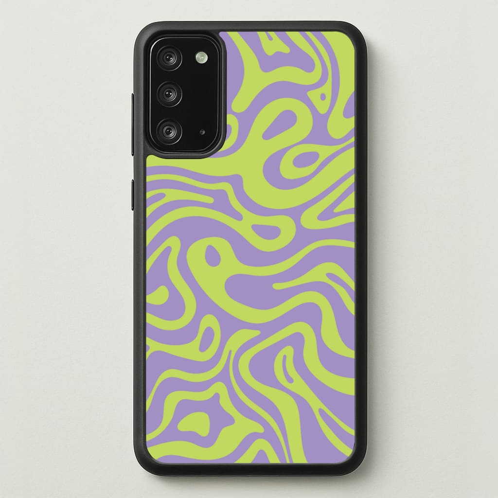 Green And Purple Waves Pattern  - Psychedelic Phone Case for Galaxy Note 20
