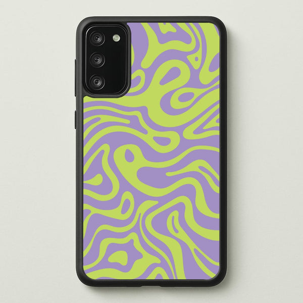 Green And Purple Waves Pattern  - Psychedelic Phone Case for Galaxy S20FE