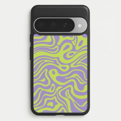 Green And Purple Waves Pattern Phone Case for Google Pixel 10 Pro XL
