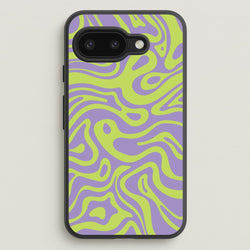 Green And Purple Waves Pattern  - Psychedelic Phone Case for Google Pixel 9a
