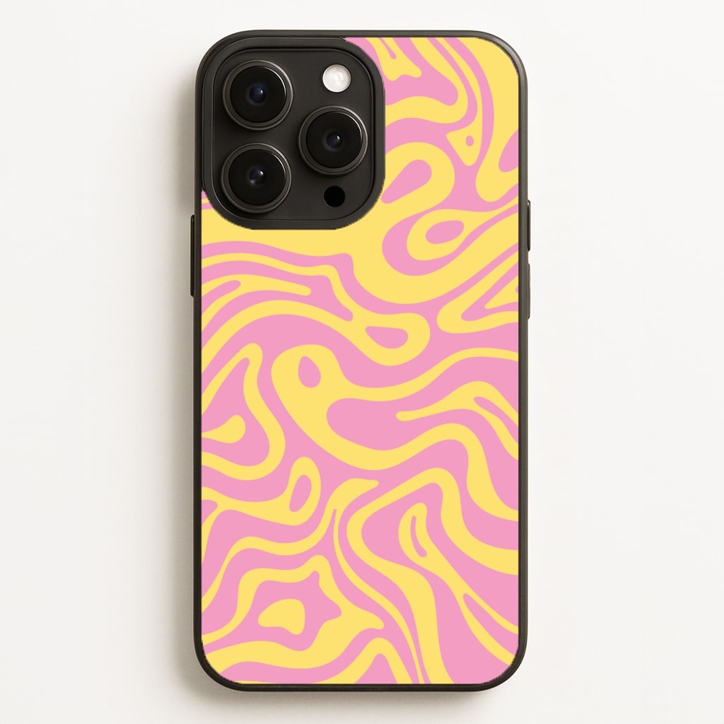 Yellow And Pink Waves Pattern Phone Case