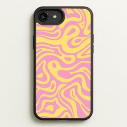 Yellow And Pink Waves Pattern  - Psychedelic Phone Case for iPhone 6 Plus / 7 Plus / 8 Plus