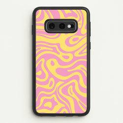 Yellow And Pink Waves Pattern  - Psychedelic Phone Case for Galaxy S10e