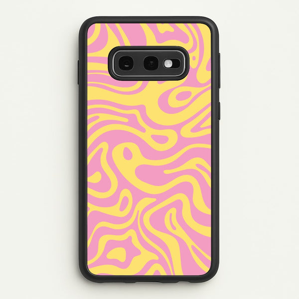 Yellow And Pink Waves Pattern  - Psychedelic Phone Case for Galaxy S10e