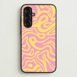 Yellow And Pink Waves Pattern  - Psychedelic Phone Case for Galaxy A16