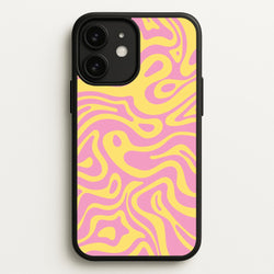 Yellow And Pink Waves Pattern  - Psychedelic Phone Case for iPhone 11