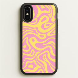 Yellow And Pink Waves Pattern  - Psychedelic Phone Case for iPhone X / XS