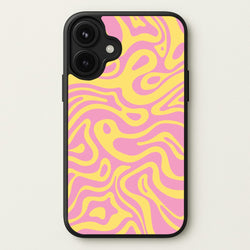 Yellow And Pink Waves Pattern Phone Case for iPhone 17