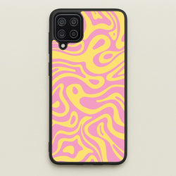 Yellow And Pink Waves Pattern  - Psychedelic Phone Case for Galaxy A12