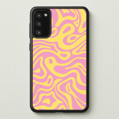 Yellow And Pink Waves Pattern  - Psychedelic Phone Case for Galaxy S20