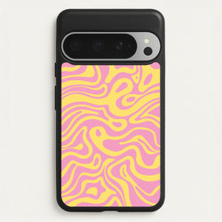 Yellow And Pink Waves Pattern  - Psychedelic Phone Case for Google Pixel 9 Pro XL