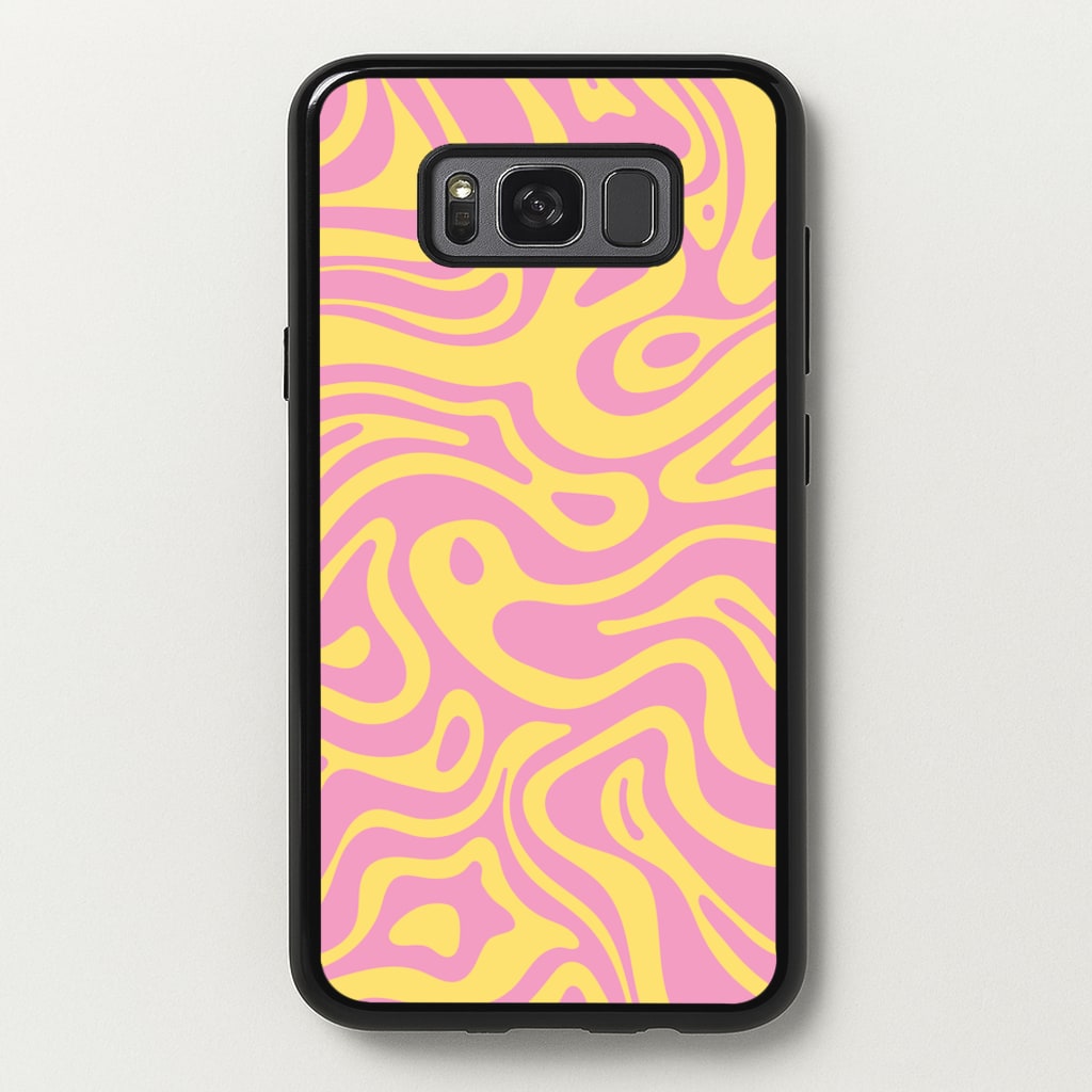 Yellow And Pink Waves Pattern  - Psychedelic Phone Case for Galaxy S8 Plus