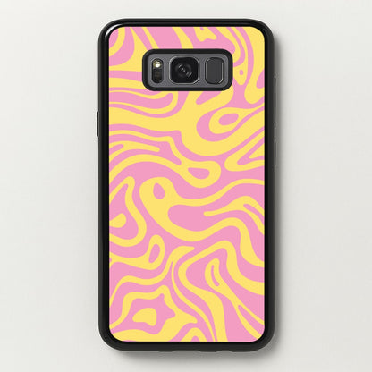 Yellow And Pink Waves Pattern  - Psychedelic Phone Case for Galaxy S8 Plus