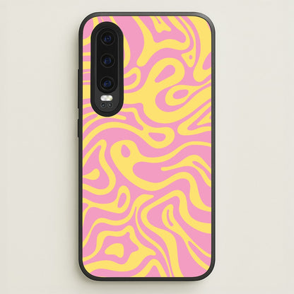 Yellow And Pink Waves Pattern  - Psychedelic Phone Case for Huawei P30
