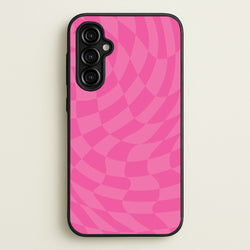 Pink Trippy Checkerboard Pattern  - Psychedelic Phone Case for Galaxy A54