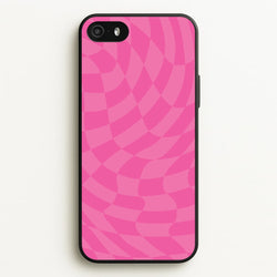 Pink Trippy Checkerboard Pattern  - Psychedelic Phone Case for iPhone 5 / 5s / SE 2016