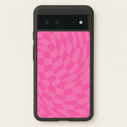 Pink Trippy Checkerboard Pattern  - Psychedelic Phone Case for Google Pixel 6