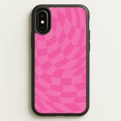 Pink Trippy Checkerboard Pattern  - Psychedelic Phone Case for iPhone X / XS