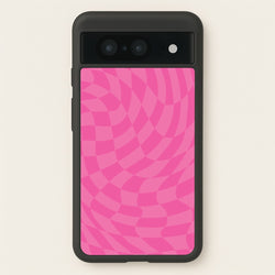 Pink Trippy Checkerboard Pattern  - Psychedelic Phone Case for Google Pixel 8
