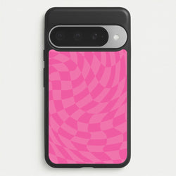 Pink Trippy Checkerboard Pattern Phone Case for Google Pixel 10 Pro XL