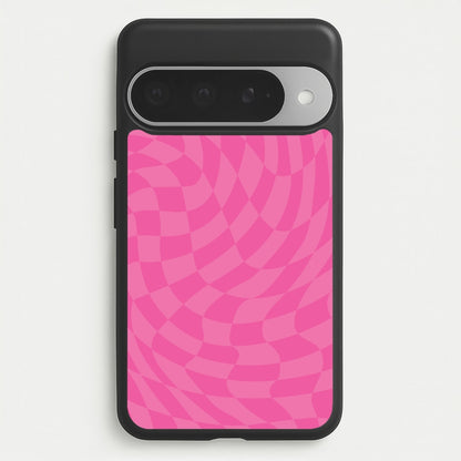 Pink Trippy Checkerboard Pattern Phone Case for Google Pixel 10 Pro XL