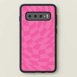 Pink Trippy Checkerboard Pattern  - Psychedelic Phone Case for Galaxy S10