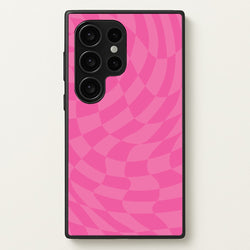 Pink Trippy Checkerboard Pattern  - Psychedelic Phone Case for Galaxy S24 Ultra