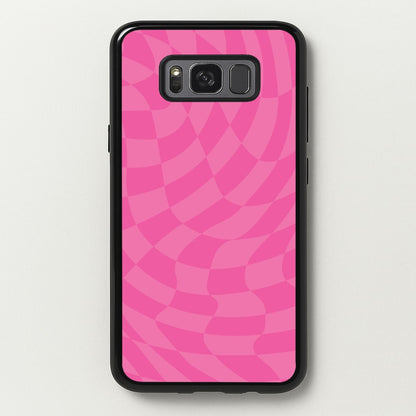 Pink Trippy Checkerboard Pattern  - Psychedelic Phone Case for Galaxy S8