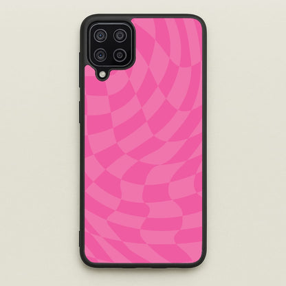 Pink Trippy Checkerboard Pattern  - Psychedelic Phone Case for Galaxy A12