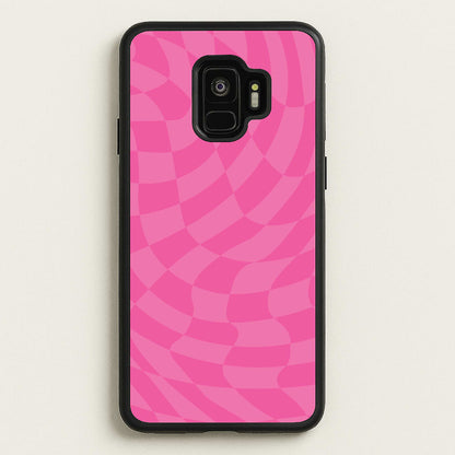 Pink Trippy Checkerboard Pattern  - Psychedelic Phone Case for Galaxy S9