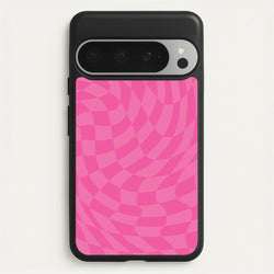 Pink Trippy Checkerboard Pattern  - Psychedelic Phone Case for Google Pixel 9 Pro XL