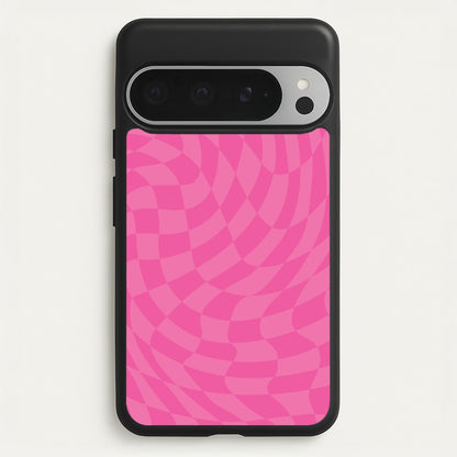 Pink Trippy Checkerboard Pattern  - Psychedelic Phone Case for Google Pixel 9 Pro XL
