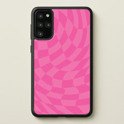 Pink Trippy Checkerboard Pattern  - Psychedelic Phone Case for Galaxy S20 Plus