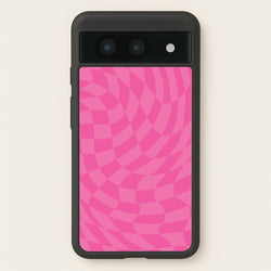 Pink Trippy Checkerboard Pattern  - Psychedelic Phone Case for Google Pixel 8a