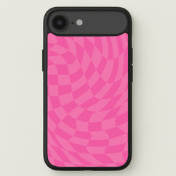 Pink Trippy Checkerboard Pattern Phone Case for iPhone 17 Air