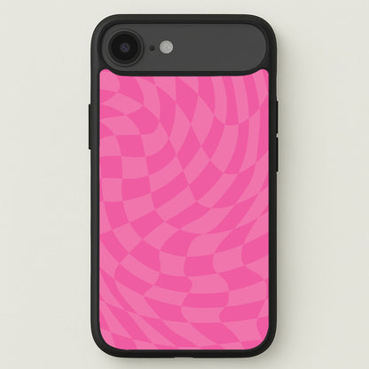 Pink Trippy Checkerboard Pattern Phone Case for iPhone 17 Air