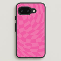 Pink Trippy Checkerboard Pattern  - Psychedelic Phone Case for Google Pixel 9a